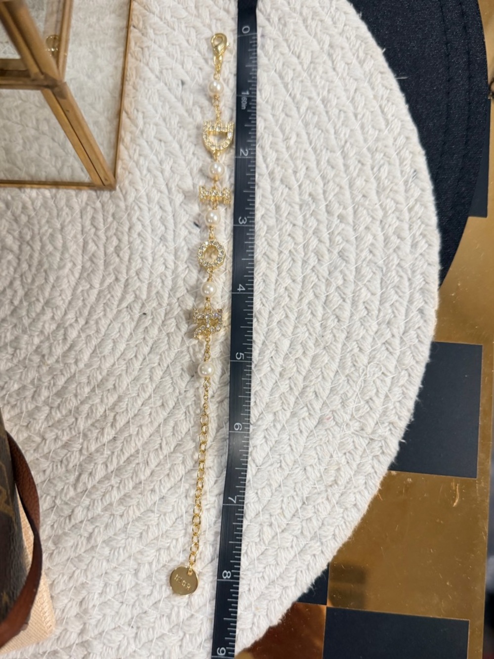 DIOR Letter Pearl Bracelet Gold Tone (Novelty/GWP) SEALED in Box - NEW - Picture 14 of 14